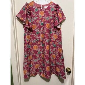 THML bohemian floral print ruffle dress small nwot